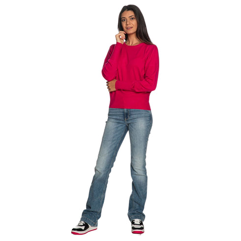Maglia Donna girocollo con manica a kimono Fucsia Yes Zee- Francavilla Moda